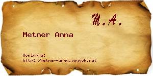 Metner Anna névjegykártya