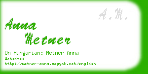 anna metner business card